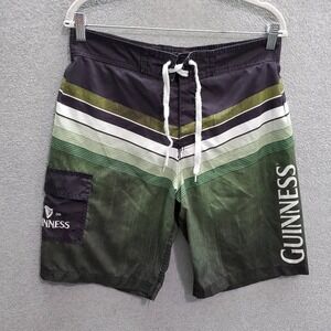Guinness Men Swimwear Medium Olive Colorblock Swim‎ Trunks Cargo Logo Surf Beach